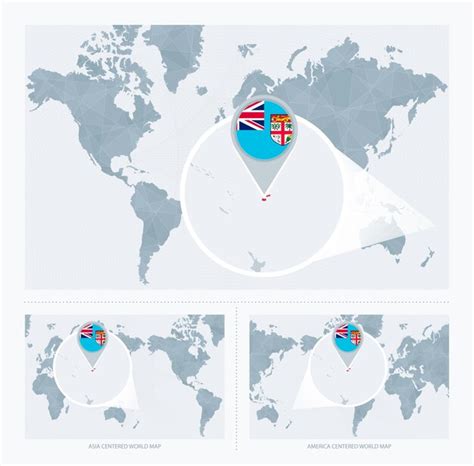 Fiji ampliado sobre o Mapa do Mundo 3 versões do Mapa Mundial com ...