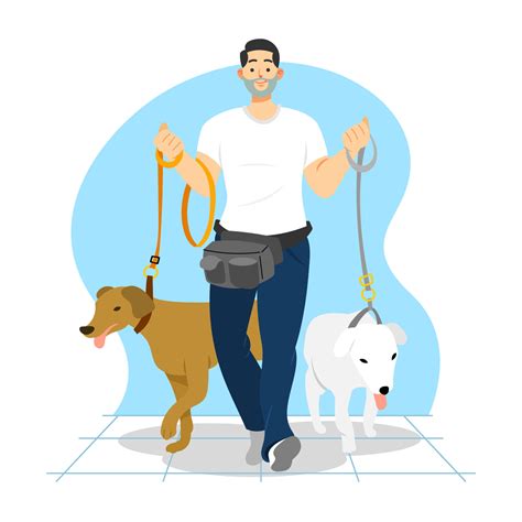 Character Of Dog Walker 7633500 Vector Art At Vecteezy