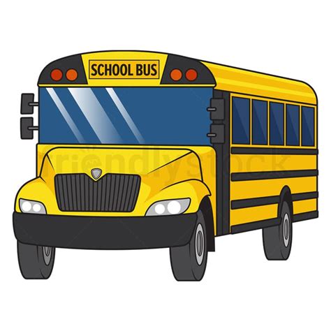 Cartoon School Bus Vector Stock Clip Art Illustration - FriendlyStock