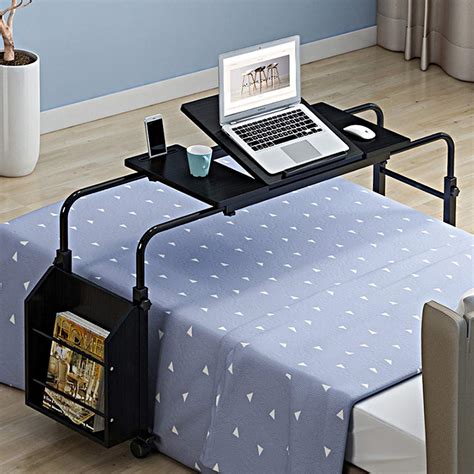 Buy Overbed Table with Wheels, Adjustable Over Bed Computer Desk Mobile ...