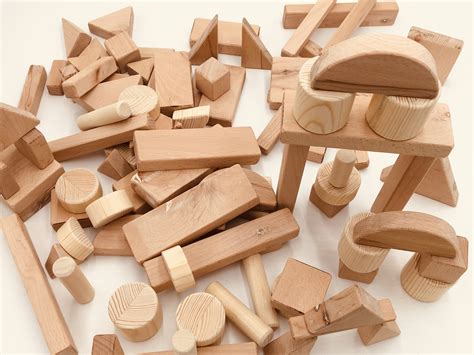 Handmade Wooden Toy Building Blocks - Set of 150 Blocks - Building Toys ...