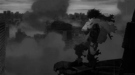 Deku Fallen Hero Monochrome My Hero Academia Live Wallpaper - MoeWalls