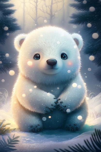 Premium Photo | A polar bear in the snow