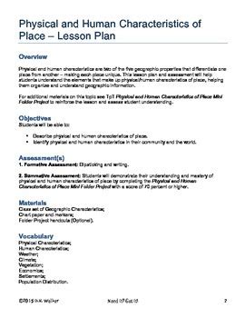 Physical and Human Characteristics of Place Lesson Plan by Need It Got It