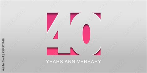 40 years anniversary vector icon, symbol, logo. Graphic background or ...