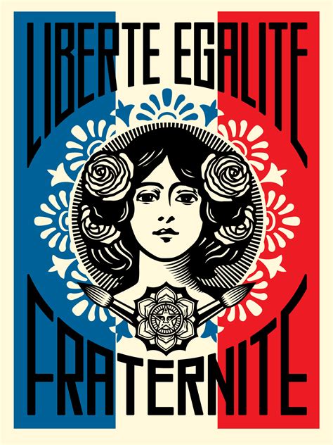 Liberté, Égalité, Fraternité large format letterpress - Obey Giant