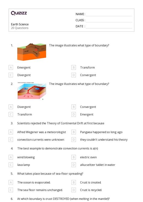 50+ Earth Science worksheets for 9th Grade on Quizizz | Free & Printable