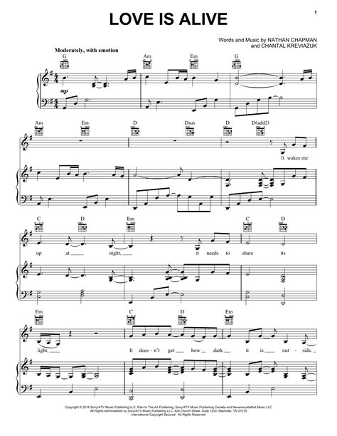 Love Is Alive | Sheet Music Direct