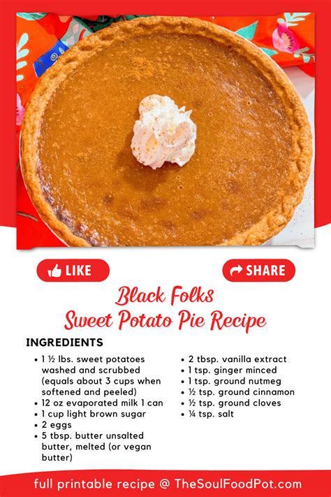 Black Folks Sweet Potato Pie Recipe | Sweet potato pies recipes, Sweet ...