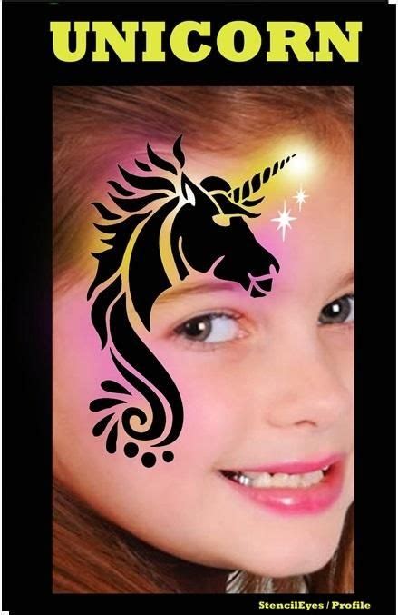 Stencil Eyes / Profiles - Face Painting Stencil - UNICORN | Face ...