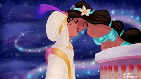 Princess Jasmine And Aladdin Kiss