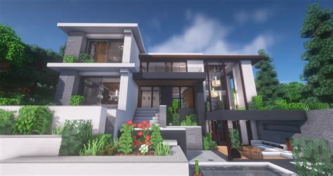 Minecraft Modern House Tutorial Step By Step