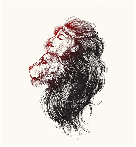 Female Lion Face Drawing