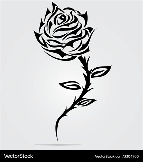 Rose flower tattoo design Royalty Free Vector Image