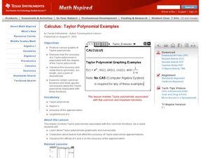 Taylor Polynomial Examples Lesson Plan for 9th - 12th Grade | Lesson Planet