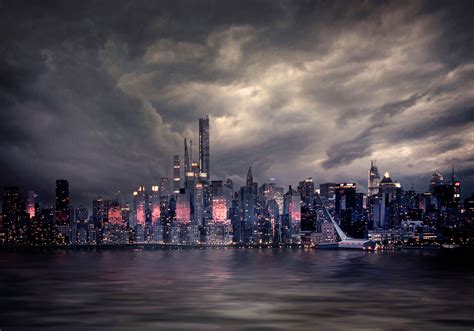 City Night Clouds Water Lights City Lights Sky Wallpaper - Resolution ...