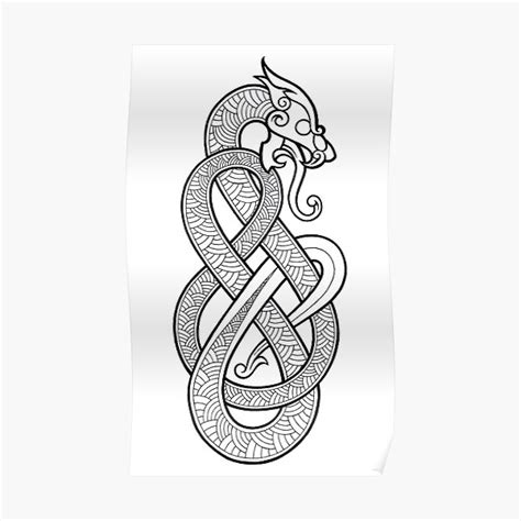 "Dragon Viking Tattoo" Poster for Sale by GreenMandarine | Redbubble