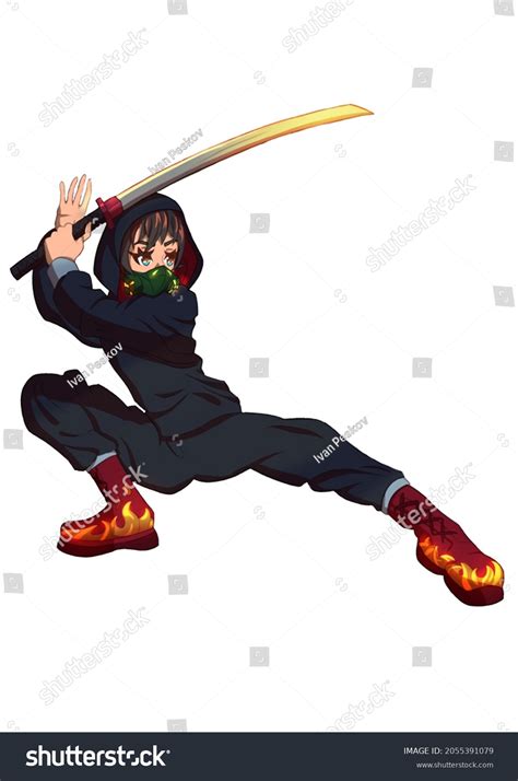 Cute Anime Manga Girl Fighting Pose Stock Illustration 2055391079 ...