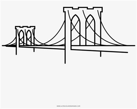 Brooklyn Bridge Drawing Coloring Book Line Art - Ponte Di Brooklyn ...