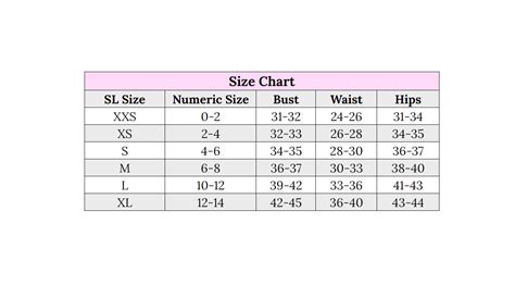 Scrubs Size Chart — Silver Lining Scrubs