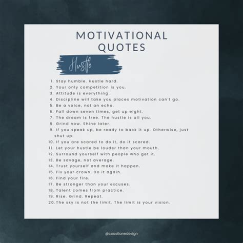 Hustle Motivational Quotes List A4