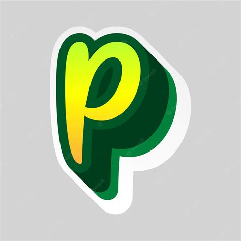 Premium Vector | A letter p with a green and yellow background