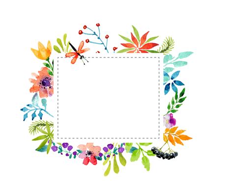 Watercolor Flowers Border Material Png Clipart Border Clip Art Images ...