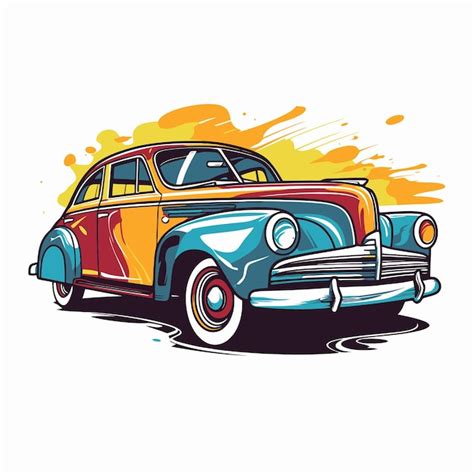 Premium Vector | Car illustration with pop art style