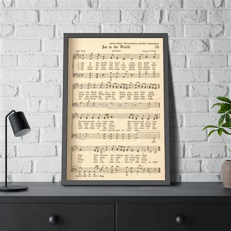 Joy to the World Christmas Carol printable Vintage Hymn sheet Music ...