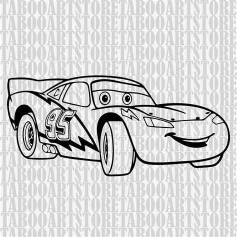 Lightning-mcqueen StencilLightning-mcqueen svg car svg