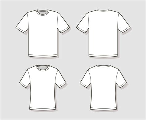 Outline T-shirt Front and Back View | FreeVectors