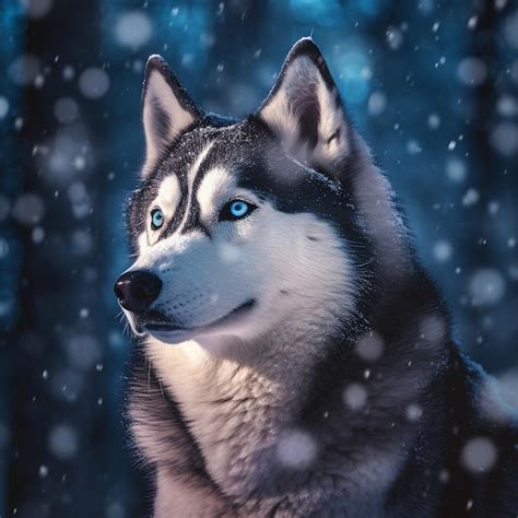 Premium AI Image | a husky dog with blue eyes and a blue eye.