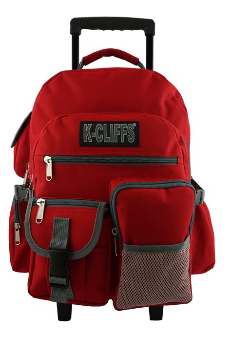 Rolling Backpack Heavy Duty School Backpack with Wheels Deluxe Rolling ...