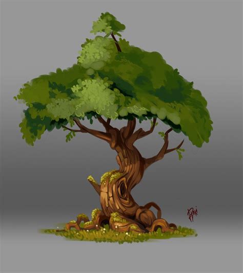 Color Sketch, tree 002, Raki Martinez | Game concept art, Plant ...