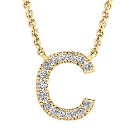 9ct Yellow Gold Diamond Initial Necklace - Temelli Jewellery