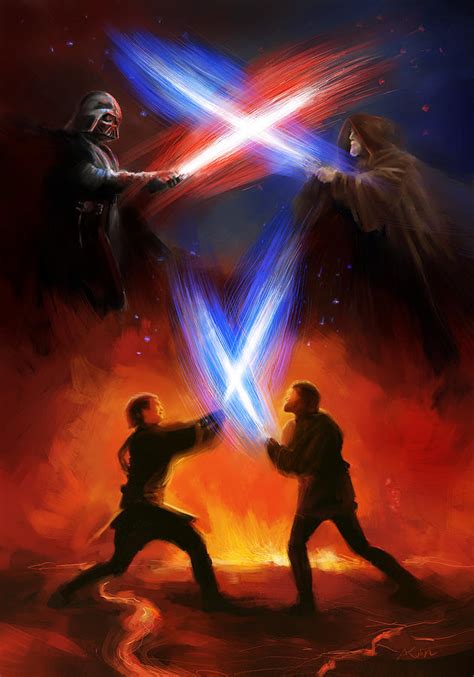 Vader vs Obi-Wan Digital Art by Anna Kulisz - Pixels