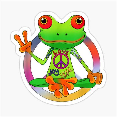 Peace Frog Stickers | Redbubble