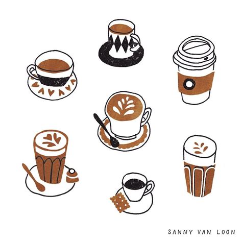 hand drawn coffee art | Coffee art, Doodle illustration, Design art