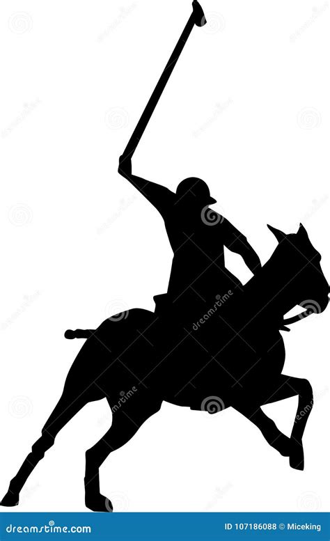 Polo Player Silhouette stock vector. Illustration of graphic - 107186088