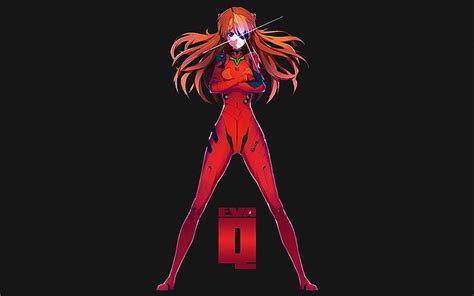 HD wallpaper: female anime character in red jumpsuit wallpaper, Neon ...