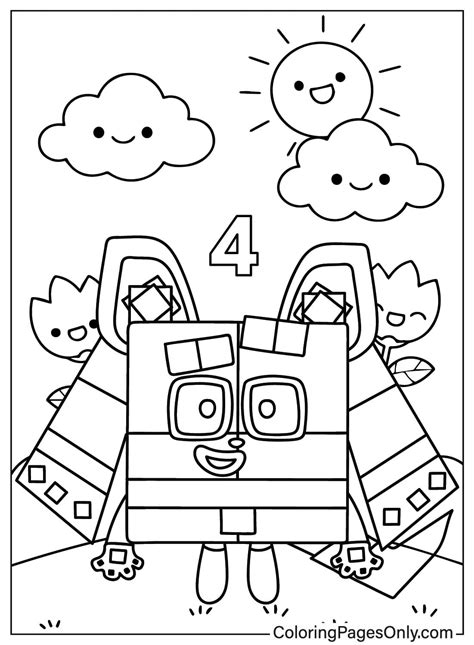 Numberblocks 4 Kids Printable Coloring Pages Coloring Pages Cool Images