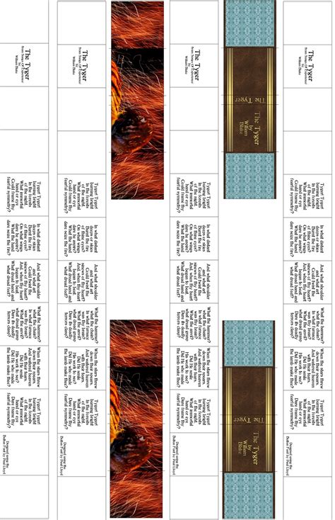 Don't Eat the Paste: Tyger printable miniature book