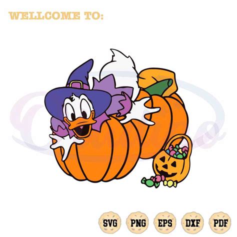 Donald Duck Witch SVG Halloween Pumpkin Cutting Digital Files