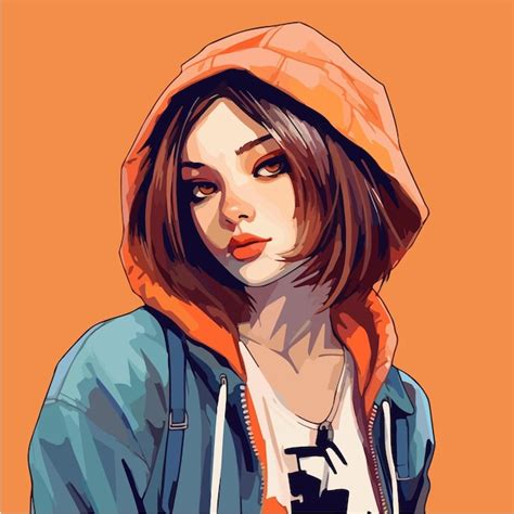 Premium Vector | A digital painting of a girl anime style vector ...