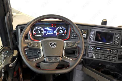 Next Generation Scania Truck Interior with Steering Wheel and Dashboard ...