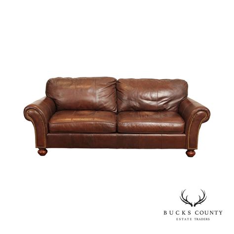 Rustic Style Brown Leather Sofa - Etsy