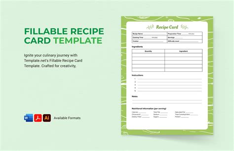 Fillable Recipe Card Template For Word - Infoupdate.org