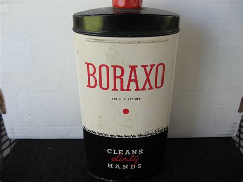 Vintage BORAXO Powdered Hand Soap Powder Tin 1Lb. Sized