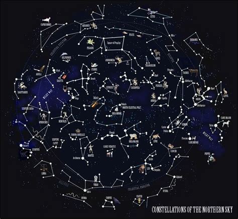 The Constellations of the Northern Hemisphere | Constellations, Sky art ...