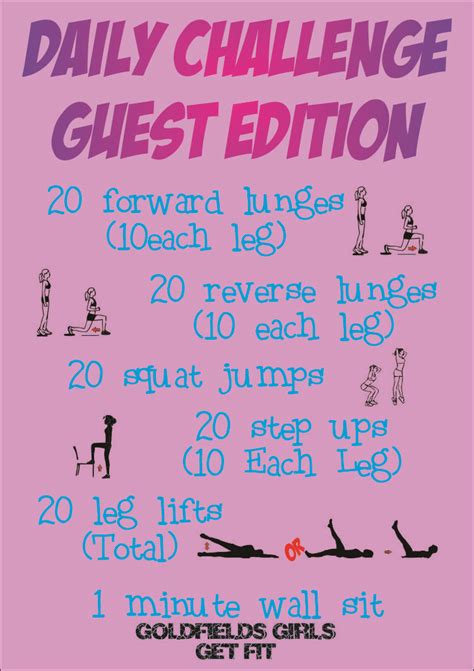 Daily Fitness Challenge | Workout challenge, Daily workout, Daily ...